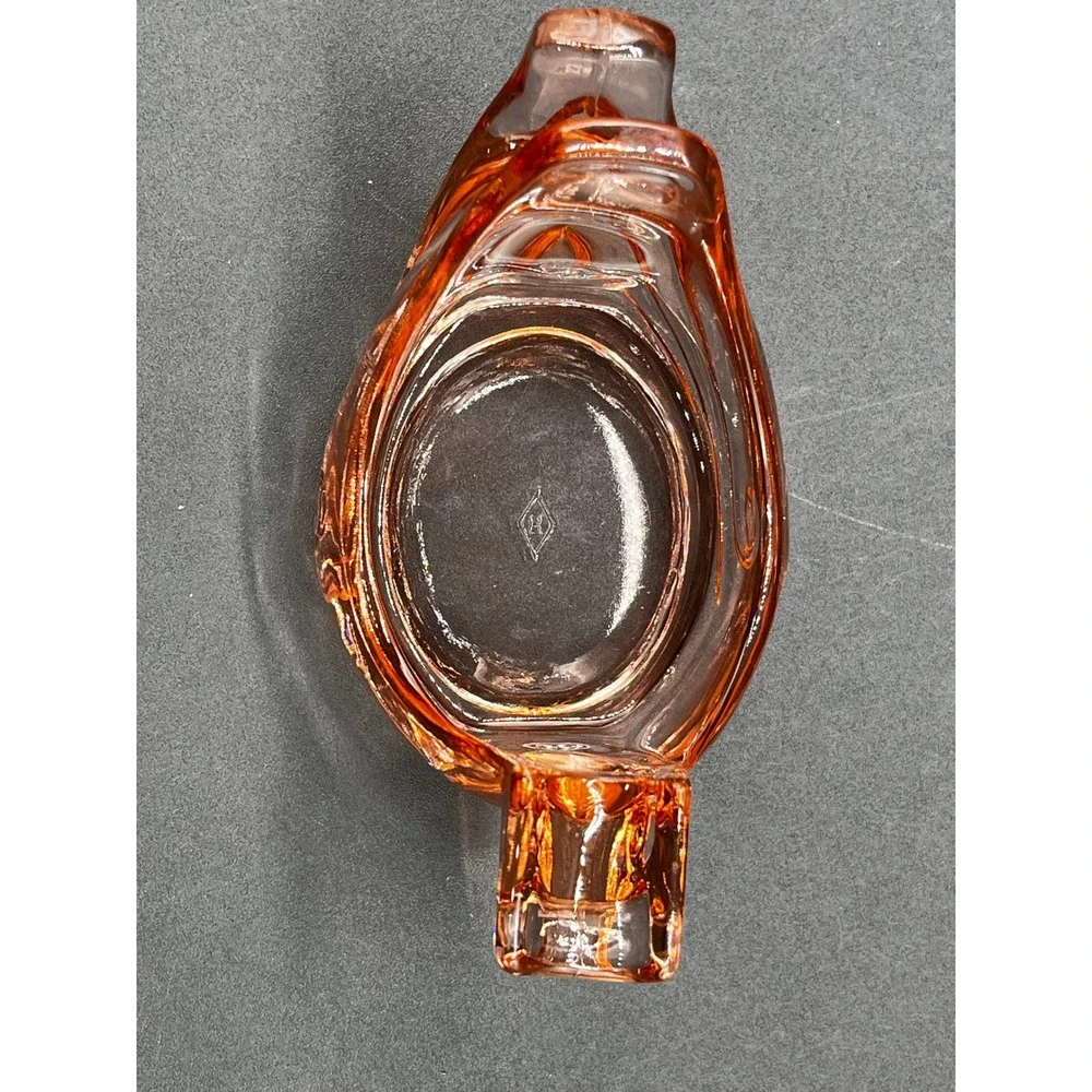 Vtg Heisey Duck Ashtray Nut Dish Pink Depression Glass Flamingo Marked 4.5